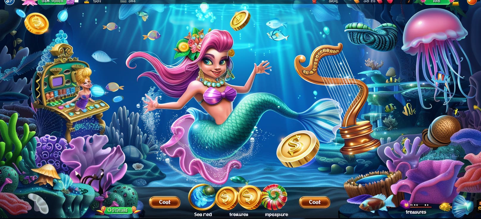 Caça-níqueis de sereia online com tesouros do mar no winx7 cassino